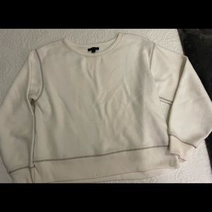 J crew cropped fleece sweatshirt large NWOT